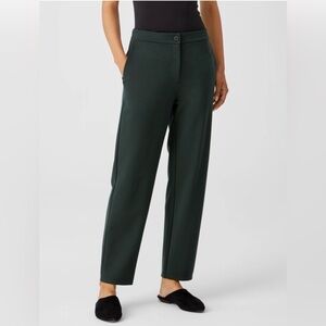 Eileen Fisher slouchy ankle pantsHigh-Waist Straight-Leg in Deep Ivy Green NWT